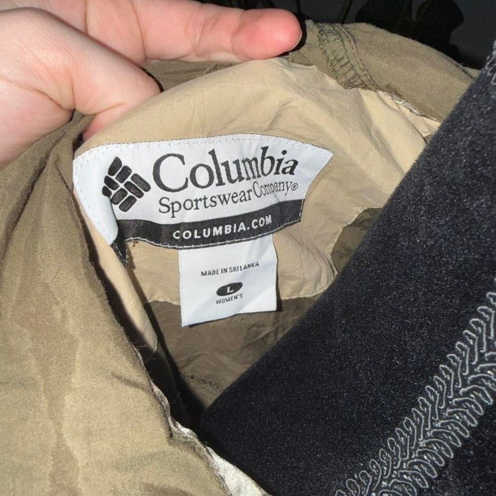 Columbia Women's Hooded Jacket Olive Green Lightweight Zip Up Hiking Size L - Picture 5 of 5